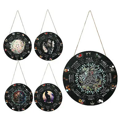 Pagan Wheel Of The Year Calendar Round Witch Calendar Door Hanging Decor • £15.49