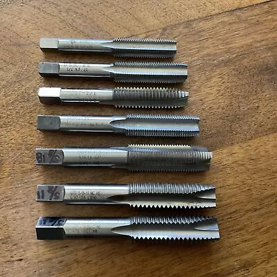 Lot Of 7 Assorted Taps 7/16x20 Thru 5/8 X11 Used Great Cond. • $50