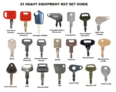 $20.79 • Buy 21 Heavy Equipment Construction Ignition Key Set Case Cat Komatsu JD Kobelco JCB
