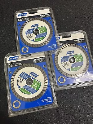 Norton 4 1/2” Turbo Rim Smooth Cutting Diamond Blade 50506-038 - Lot Of 3 Blades • $25