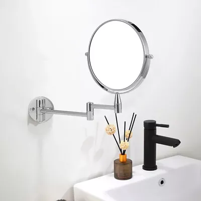 Makeup Magnifying Wall Mounted Double Sided Swivel Shave Bathroom Vanity Mirror • £17.95