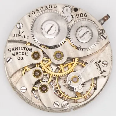 Vintage Hamilton Caliber 986 17-Jewel Wristwatch Movement Good Balance • $60