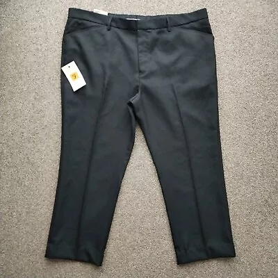 Farah Trousers Mens 46x29 Black Classic Hopsack Anti Stain Crop Straight Slant • $43.56