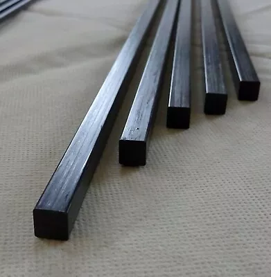 Short 200mm Lengths Square Solid Pultruded Carbon Fibre Rods : 4 6 8mm • £3.75