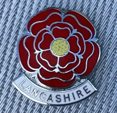 £7.50 • Buy Vintage  Enamel Lapel Pin Badge - Lancashire Red Rose 