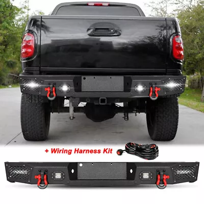 Steel Rear Bumper W/LED Lights + Wire & D-Rings For 1997-2003 Ford F-150 Pickup • $549.99