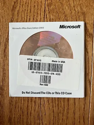 Microsoft Office Basic Edition 2003 - CD With Product Key - Dell - Brand New • $19.90