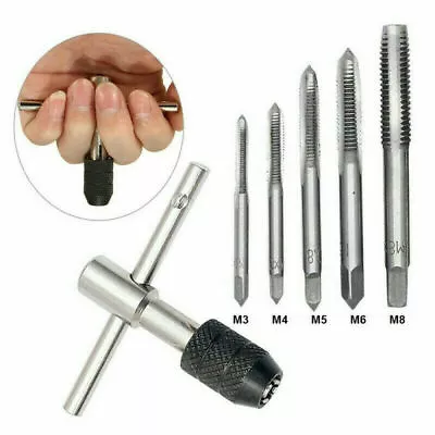 £2.99 • Buy 6PCS Alloy Steel Tap Wrench & Chuck Set Tool T-Handle Metric M3 M4 M5 M6 M8 ~