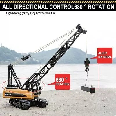  1:14 DieCast Tower Crane RC Truck Hoist Remote Control Construction Vehicle Toy • $135.99