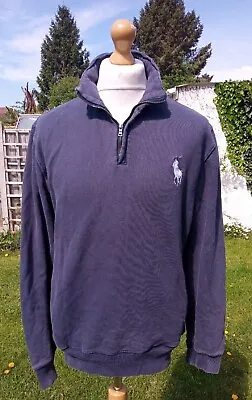 £24.99 • Buy Ralph Lauren Polo Quarter 1/4 Zip Sweatshirt Mens Size Large- Xl Authentic Good