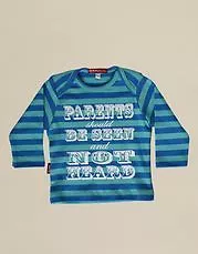 Oh Baby London - Parents Should Be Seen And Not Heard Top - Blue - Long Sleeves • £10