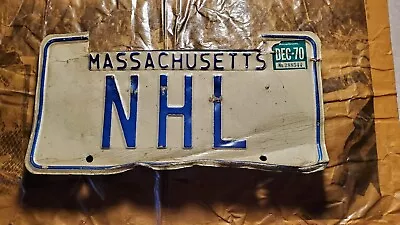 Vintage Massachusetts License Plate - Dec. 1970 Personalized   NHL   • $300