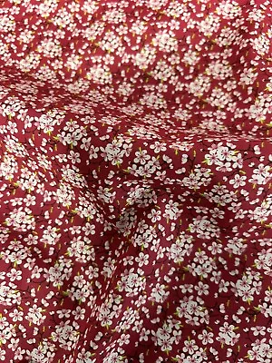 Japanese Cherry Blossom Floral Printed 100% Cotton Fabric. Per Metre • £5.99