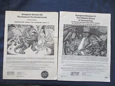 Lot Of 2 Vintage 1981 Dungeons & Dragons Game Modules B2 & C1 • $13.50