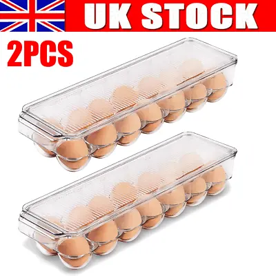 £12.90 • Buy 2PCS Egg Holder Boxes Tray Storage Box Eggs Refrigerator Container ABS Case