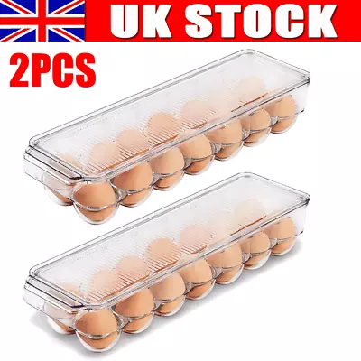 £12.90 • Buy 2PCS Egg Holder Boxes Tray Storage Box Eggs Refrigerator Container ABS Case