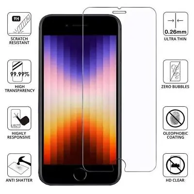 Screen Protector Glass For Apple IPhone SE 3rd 2nd Gen 8 7 6 6s 4.7-Inch • £1.99