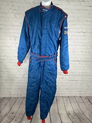 VTG Sparco Mod R506 Blue Red Front Zip Full Body Men’s Racing Suit Size 58 • $150