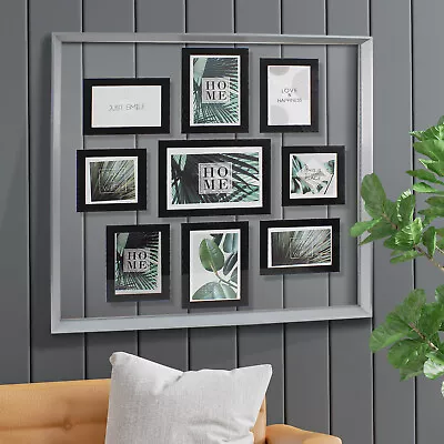 £17.99 • Buy Glass Photo Picture Frame Collage Wall Mounted Multi Aperture Wedding Memories