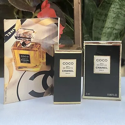 💝 COLLECTORS MINIATURE Vintage 1980/90s COCO Chanel EDP + EDT MINI Perfumes NIB • $49.99