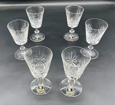 Set Of 6 Edinburgh Crystal  STAR OF EDINBURGH  Wine Glasses 5 Inches Tall. • £40