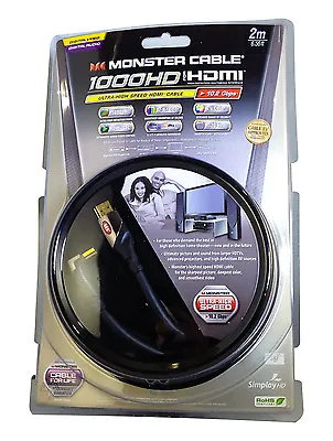$13.99 • Buy Monster Cable Ultra High Speed 1000HD Right Angle HDMI Cable - 2M (6.56 Ft)
