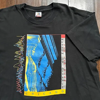 Chicago Museum Of Science Industry Vintage T Shirt 90s Black XL Illinois Art • $36