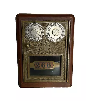 Vintage Post Office US Door Mail Box Safe Wood Bank With Combination Works • $59