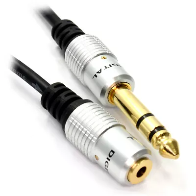 OFC HQ 3.5mm Jack Socket To 6.35mm Jack Plug Adapter Cable 30cm • £4.37