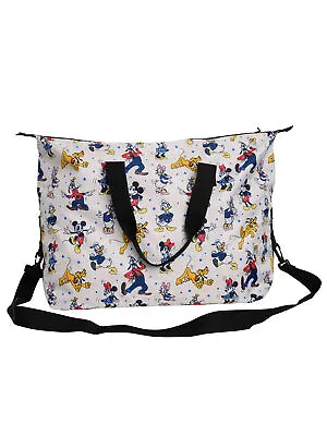 Mickey & Friends White Duffel Bag Travel Carry-On Weekender Disney • $29.99