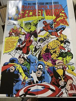 MARVEL SUPER HEROES SECRET WARS 1 FACSIMILE EDITION Folded Promo Poster • £12.06