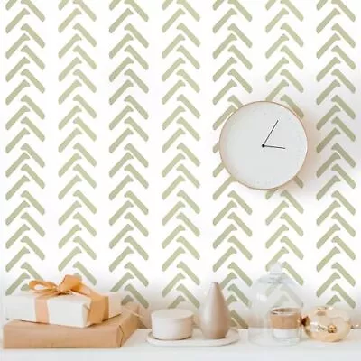 Geometric Peel And Stick Wallpaper Modern Striped Wallpaper 17.3  X 118  Whit... • $10.76