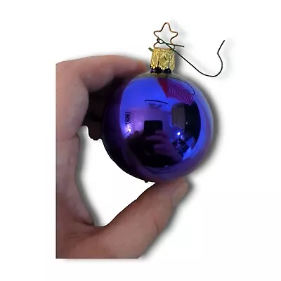 Old World Christmas Inge Glas Christmas Bauble Ball Ornament Vintage Purple • $14.99