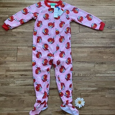 NWT Toddler Girl’s Santa Elmo Candy Cane Hearts Fleece Footed Christmas Pajama  • $13