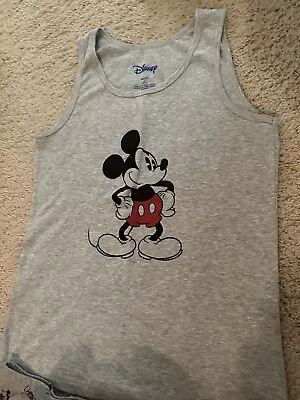 Mickey Mouse Disney Pajama Women Large Tank And Shorts Gray • $9.50