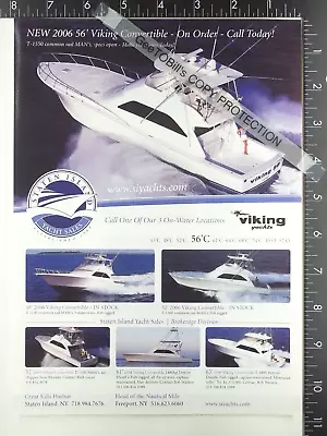 2006 ADVERTISING For Viking 56 C Convertible Fishing Motor Yacht Boat • $12.50