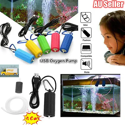 $16.59 • Buy High Energy Efficient Silent Mini USB Oxygen Air Pump For Aquarium Fish Tank UK