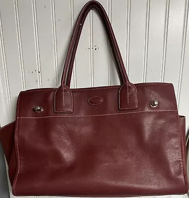 Tods Girelli Pebble Leather Shoulder Bag Tote Handbag Red Wine • $99.99