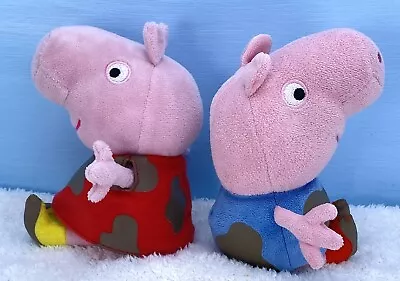 Muddy Peppa & George Pig Soft Toy Plush Ty Peppa Pig Beanie 15cm • $18
