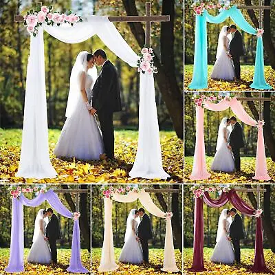 $18.99 • Buy Wedding Arch Drapes Backdrop Curtains Yarn Chiffon Draping For Arch Party Decors