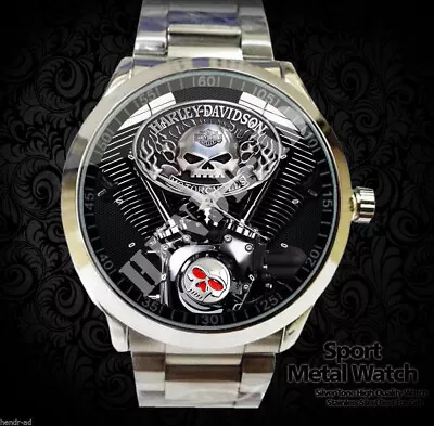 Rare Engine Skull_Harley_Davidson_elegant Sport Metal Watches • $23