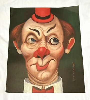 RED SKELTON ART PRINT 1972   RED HAT CLOWN  16 X 20 • $18.99