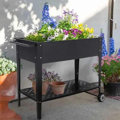 £32.95 • Buy Moving Raised Garden Bed Elevated Planter Box W/ Storage For Flower, Vegetables
