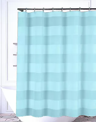 $14.99 • Buy Aqua Blue Fabric Shower Curtain: Wide Stripe Design, 70  X 72 