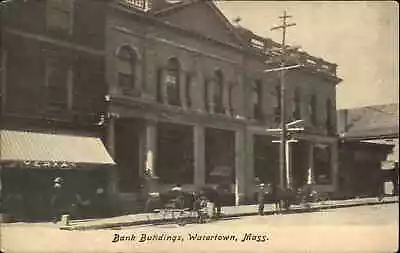 Watertown Mass MA Bank Buildings C1910 Vintage Postcard • $9.89