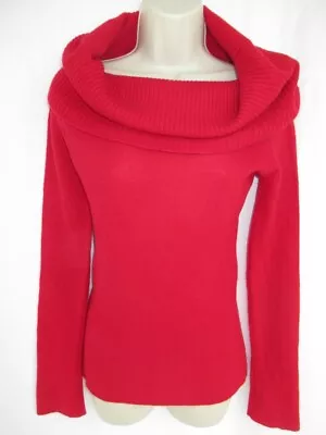 Evelyn Grace 100% Cashmere Red Cowl Neck Sweater S May Fit XS • $19.95