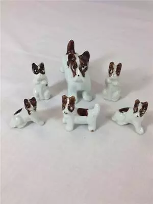 Vintage Lot Of (6) Made In Japan Schnauzer Terrier Ceramic Figurine Mom & Dogs • $14.99