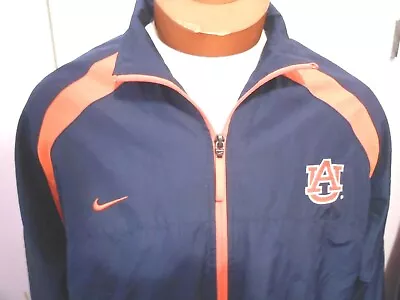 Auburn University Nike Team Windbreaker Full Zip Jacket Blue Orange Size M • $22.49