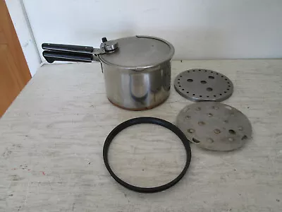 Vintage Revere Ware 1801 Copper Clad Pressure Cooker 4Qt Pot W/Seal • $40