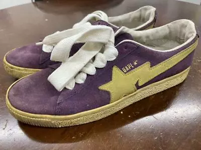 A BATHING APE Bapesta Sneaker Shoes Purple US8 Used From Japan • $393.75